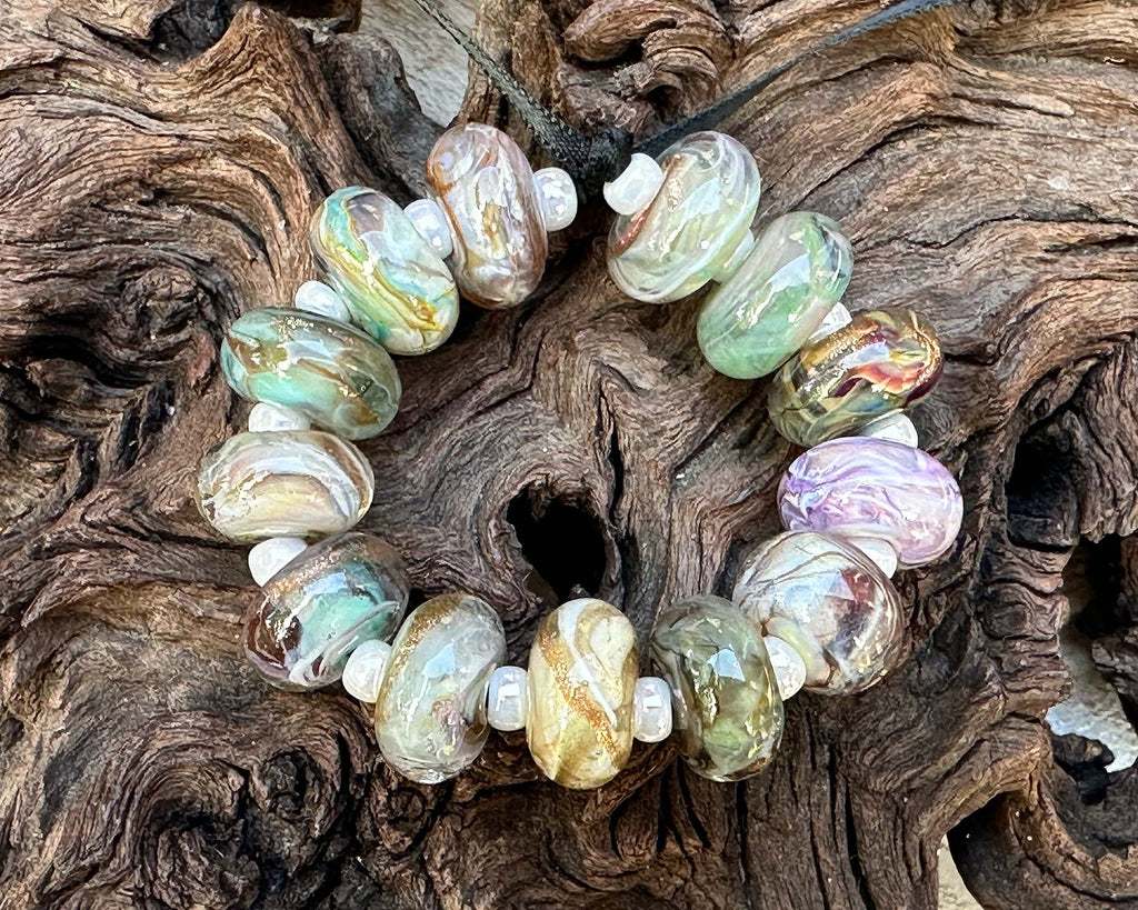 multicolor lampwork beads