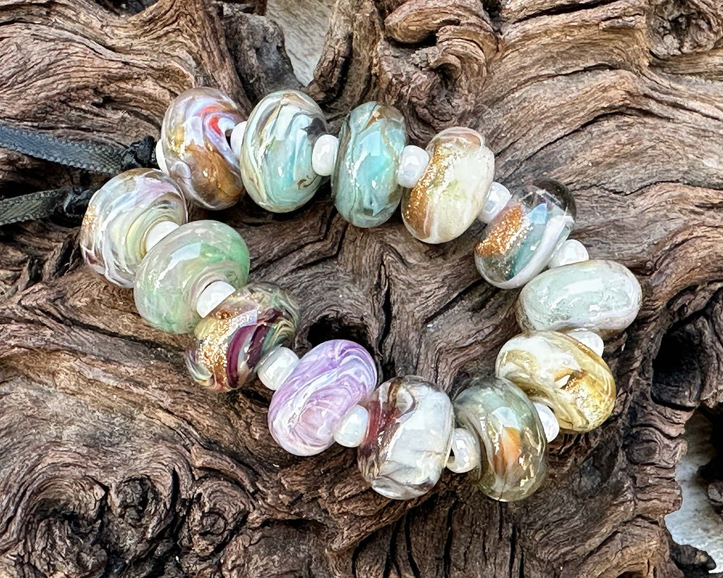 multicolor lampwork beads