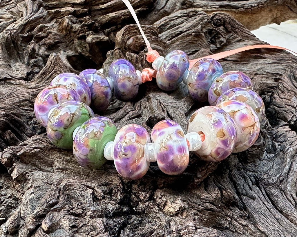 purple lampwork beads