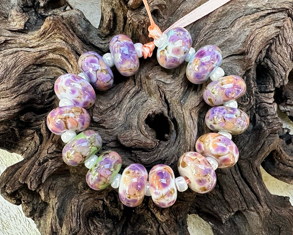 purple lampwork beads