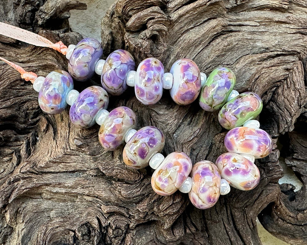 purple lampwork beads