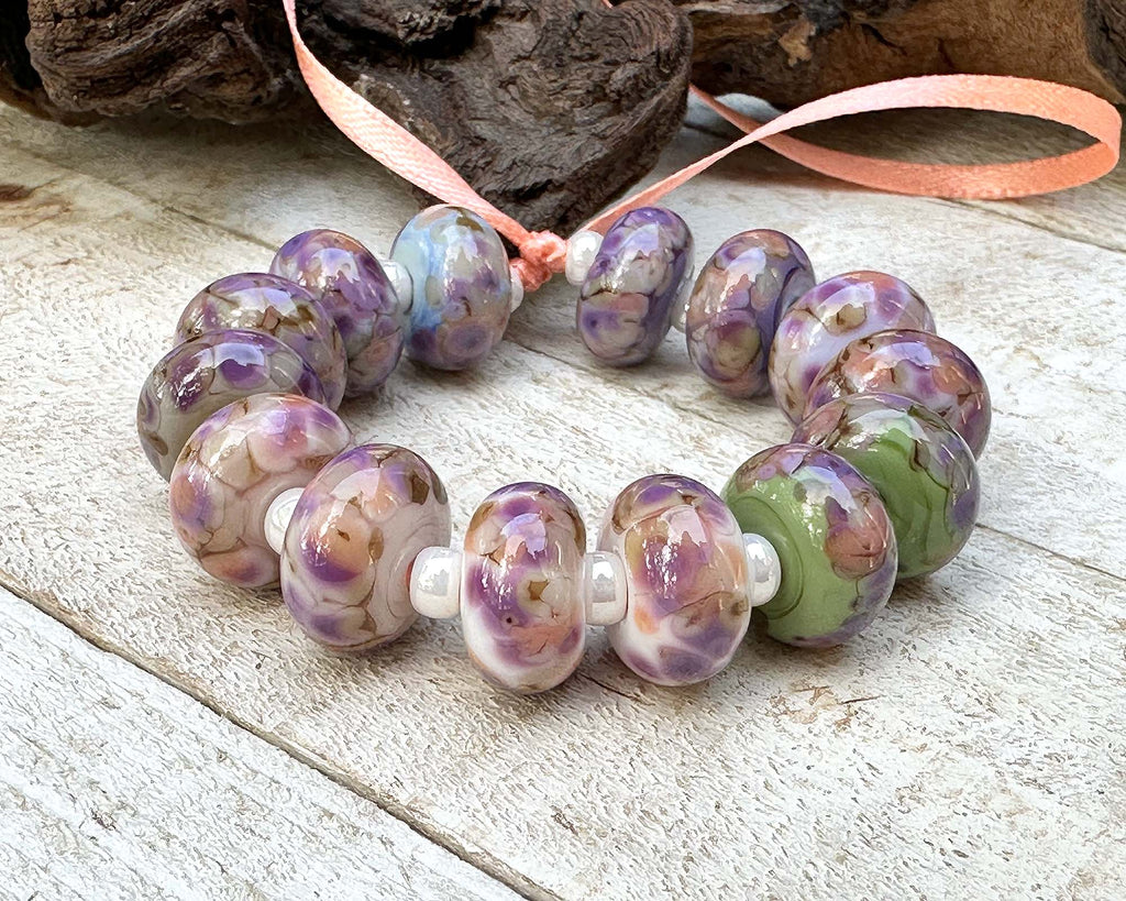 purple lampwork beads