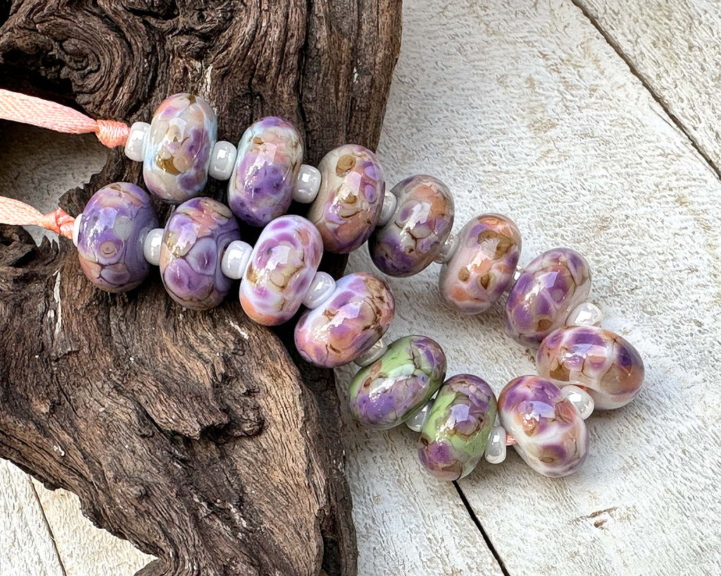 purple lampwork beads