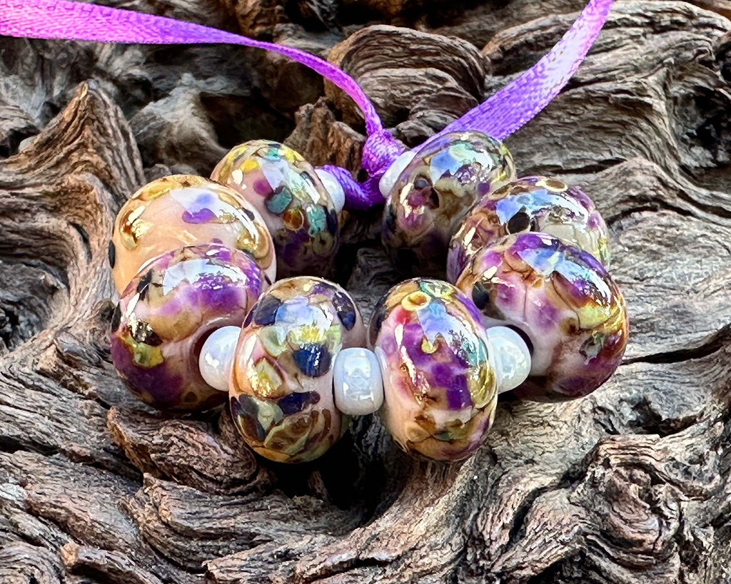 brown lampwork beads