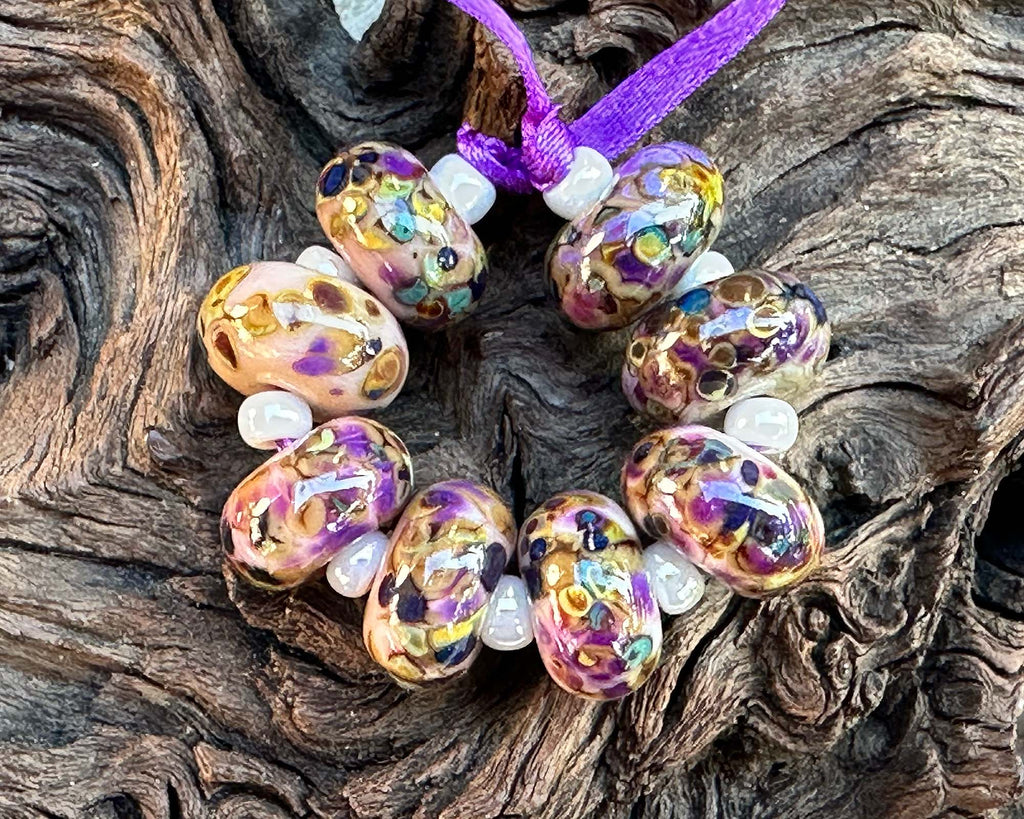 brown lampwork beads