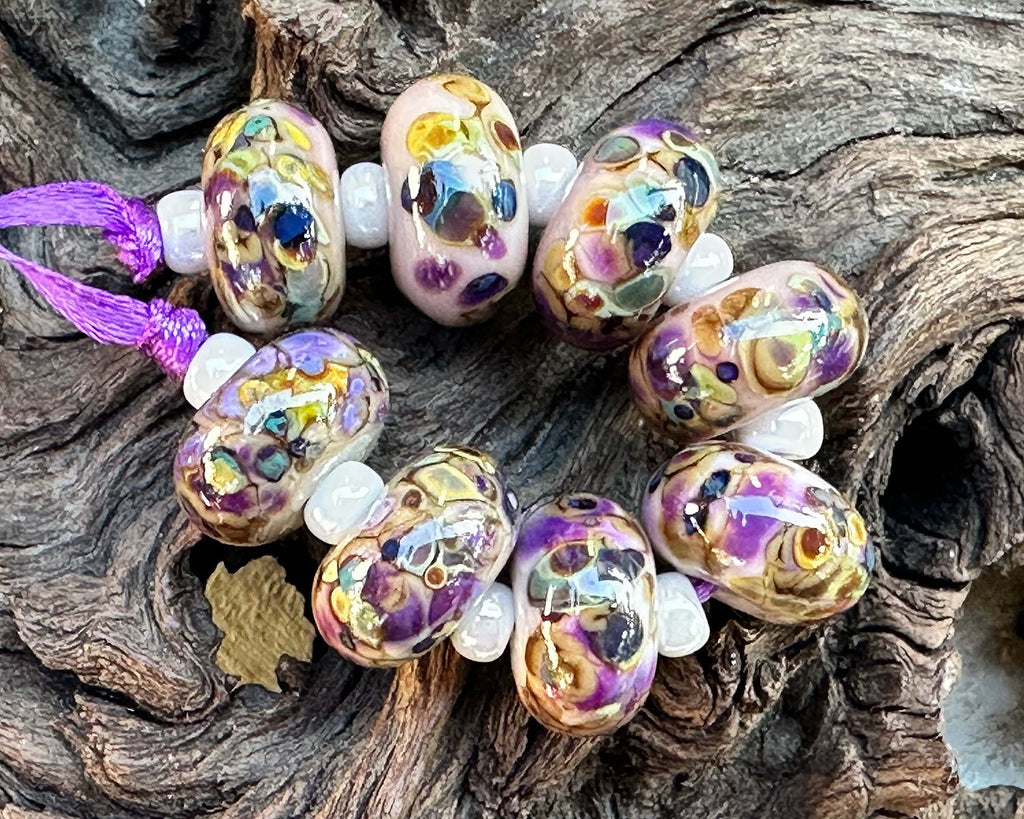brown lampwork beads