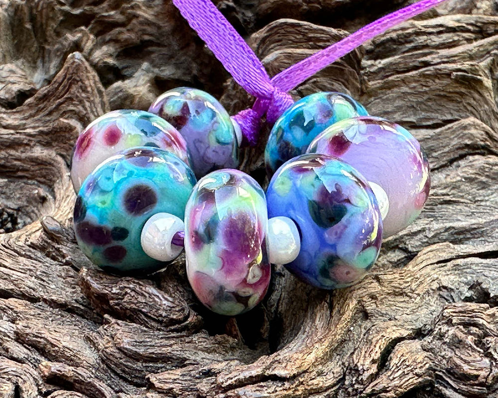 purple lampwork beads