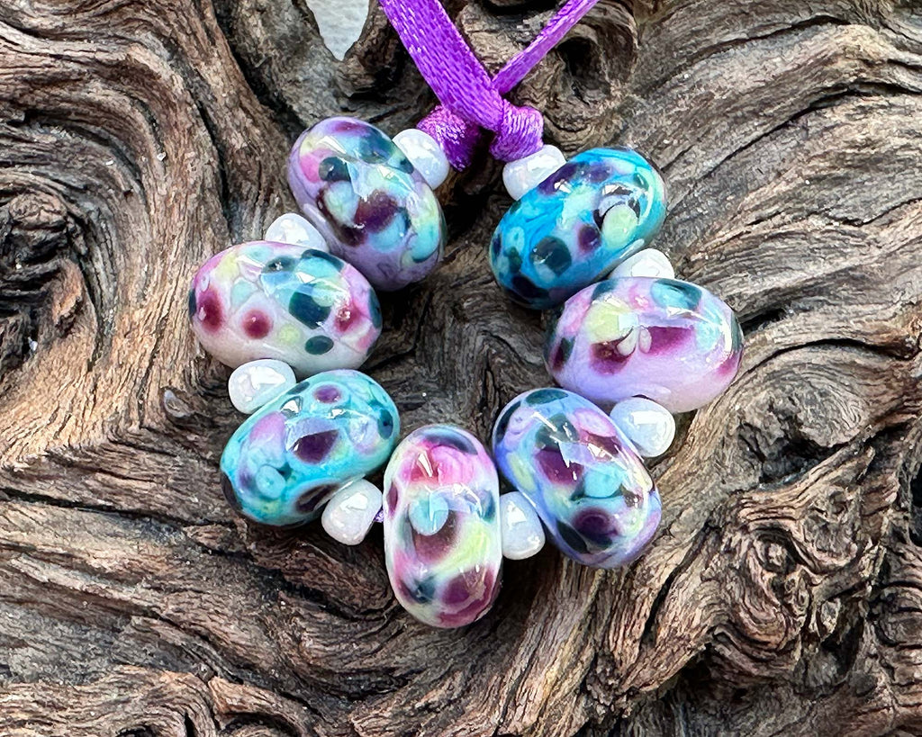 purple lampwork beads