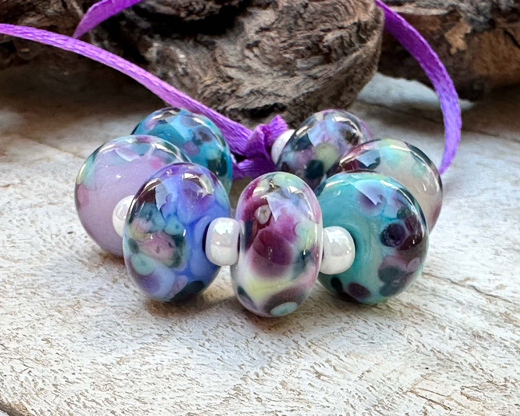 purple lampwork beads