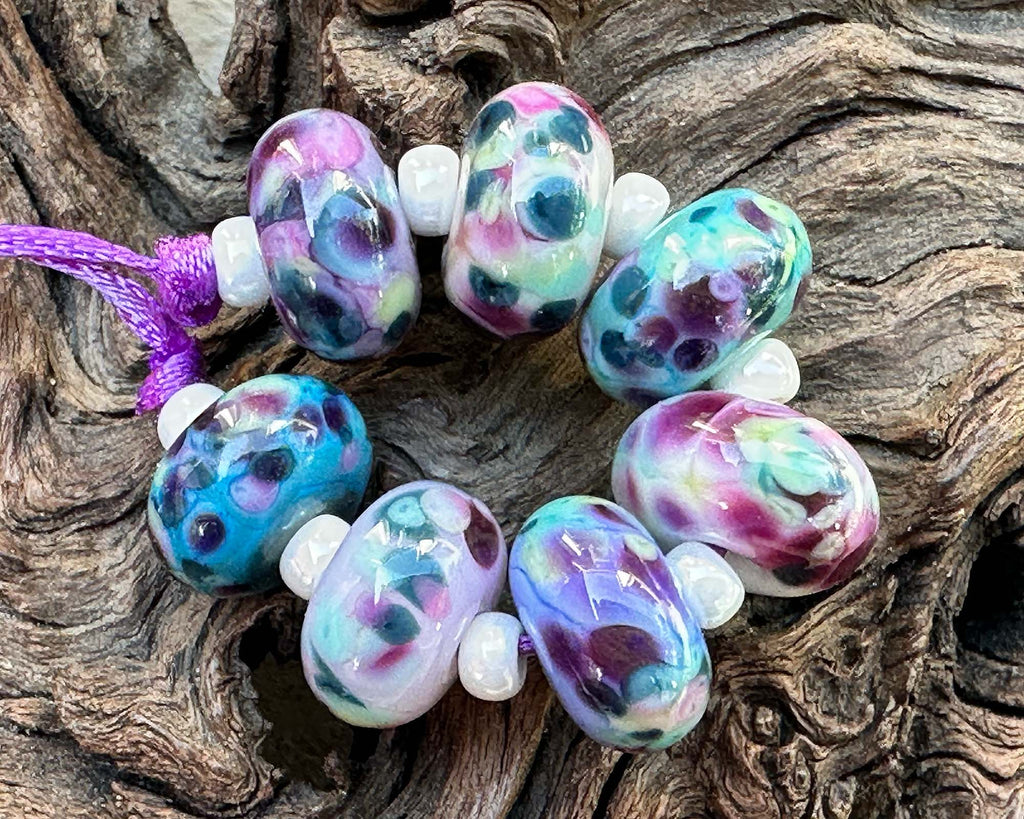 purple lampwork beads