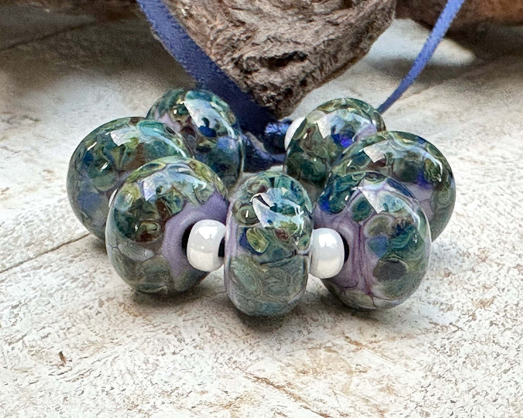 blue lampwork beads