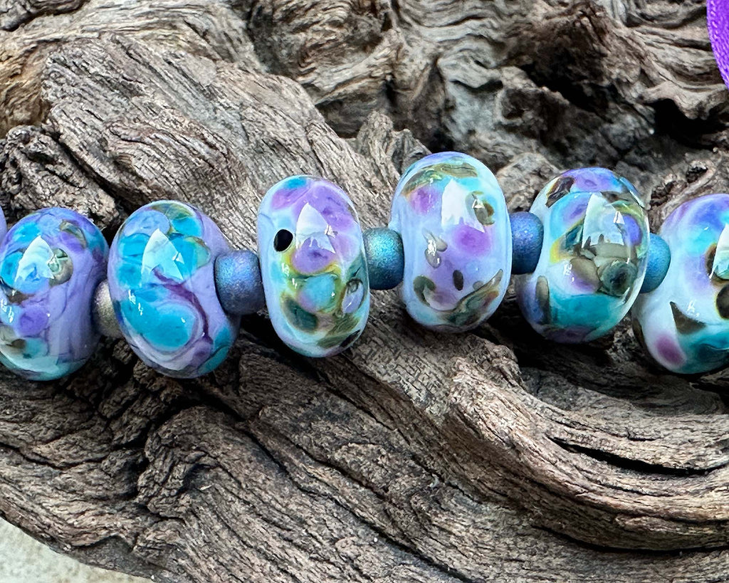 blue lampwork beads