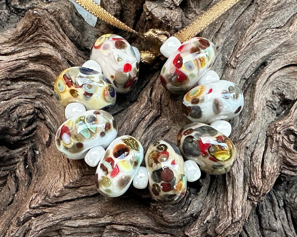 brown lampwork beads
