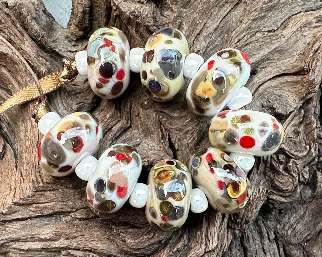 brown lampwork beads