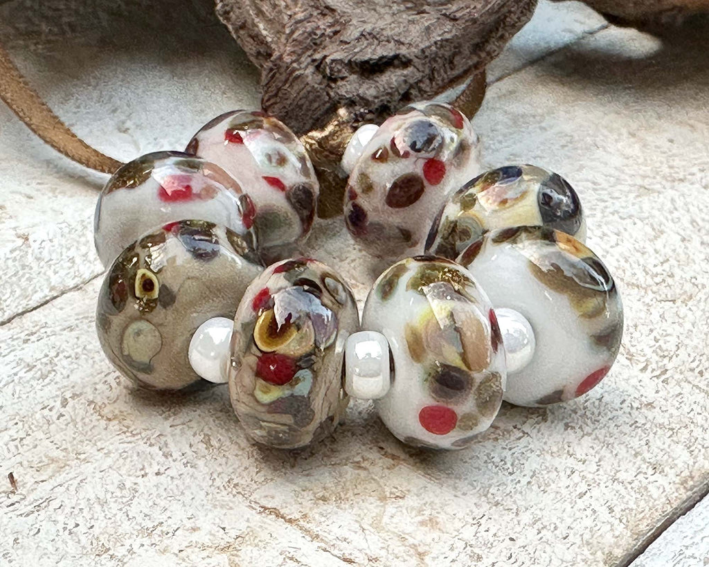 brown lampwork beads