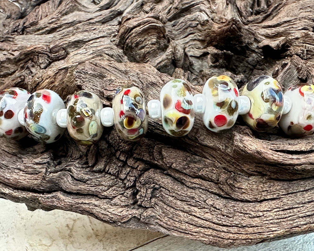 brown lampwork beads