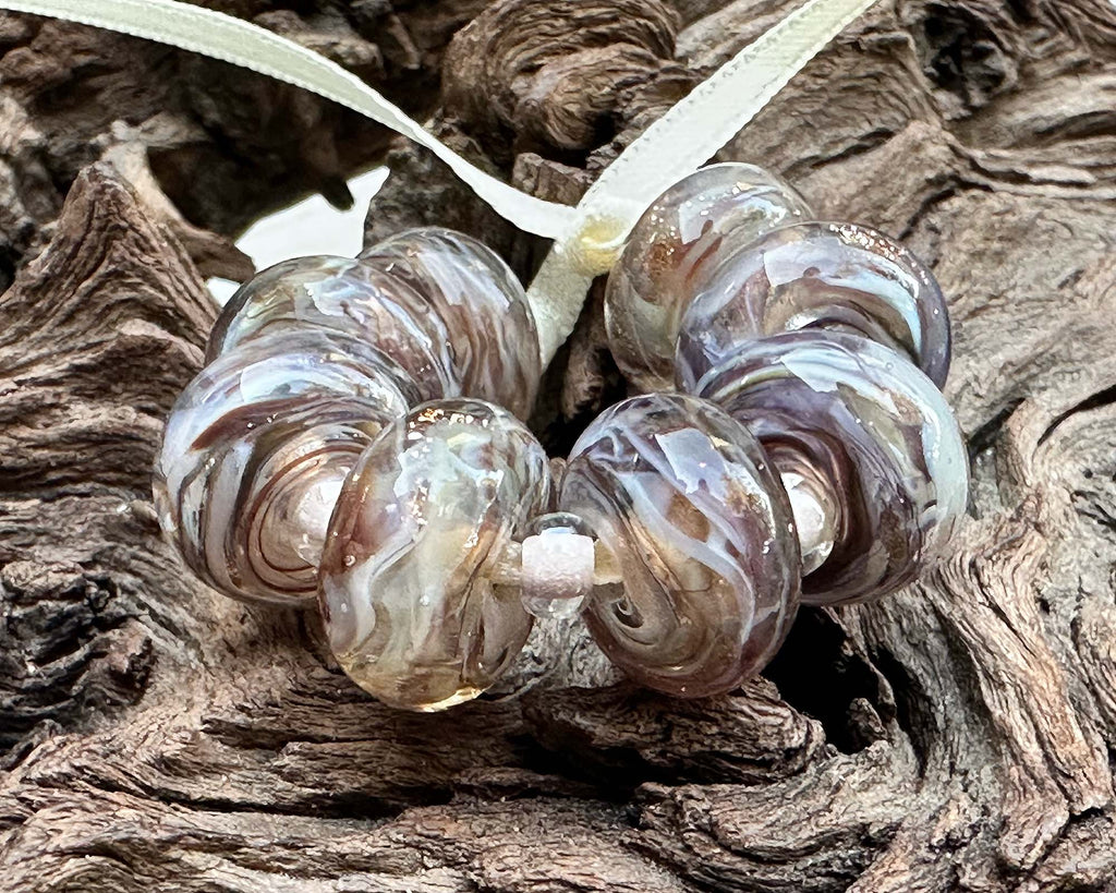 brown lampwork beads