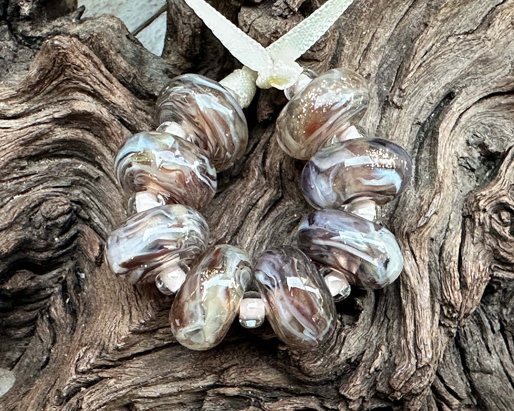 brown lampwork beads