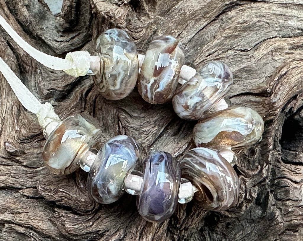 brown lampwork beads