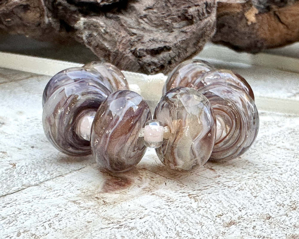 brown lampwork beads