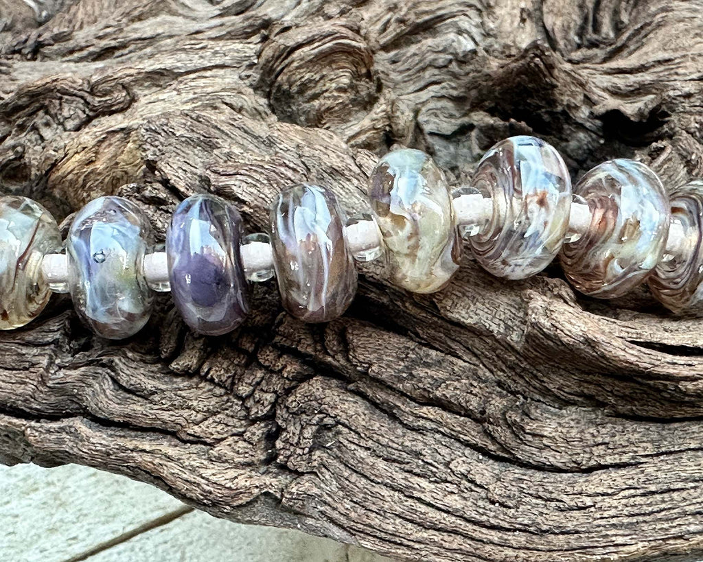 brown lampwork beads