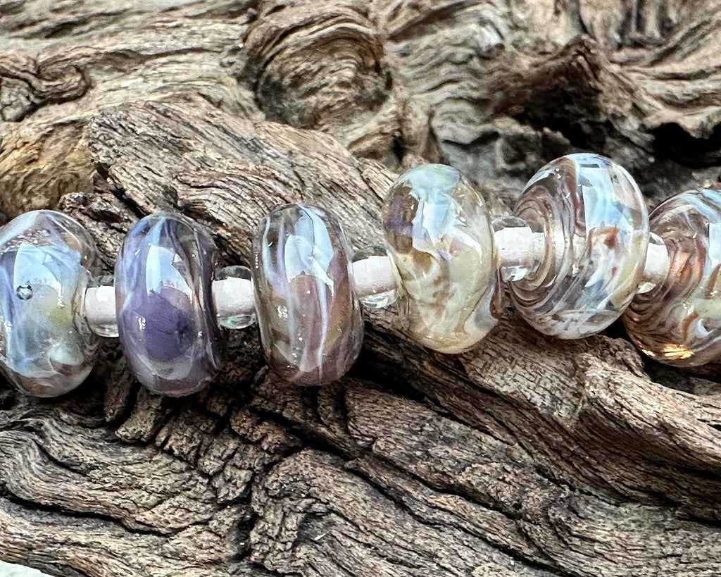 brown lampwork beads