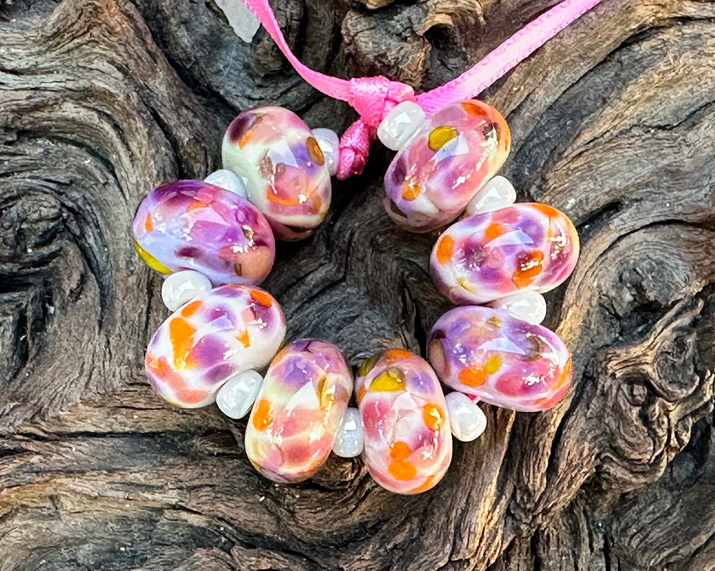 sunset lampwork beads