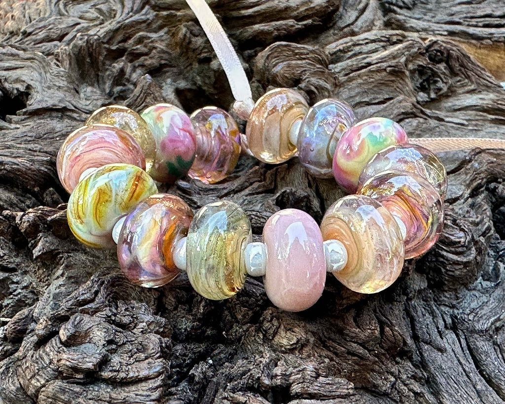 pastel lampwork beads