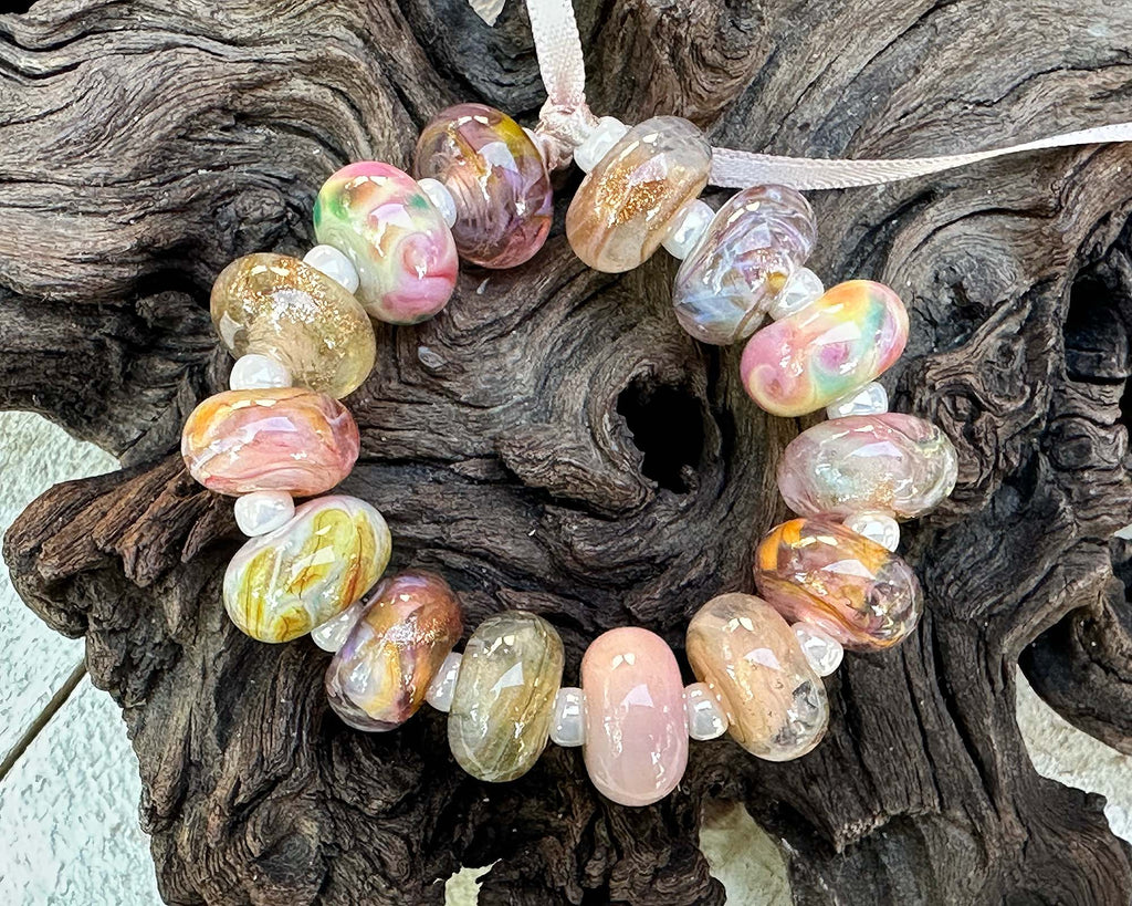 pastel lampwork beads