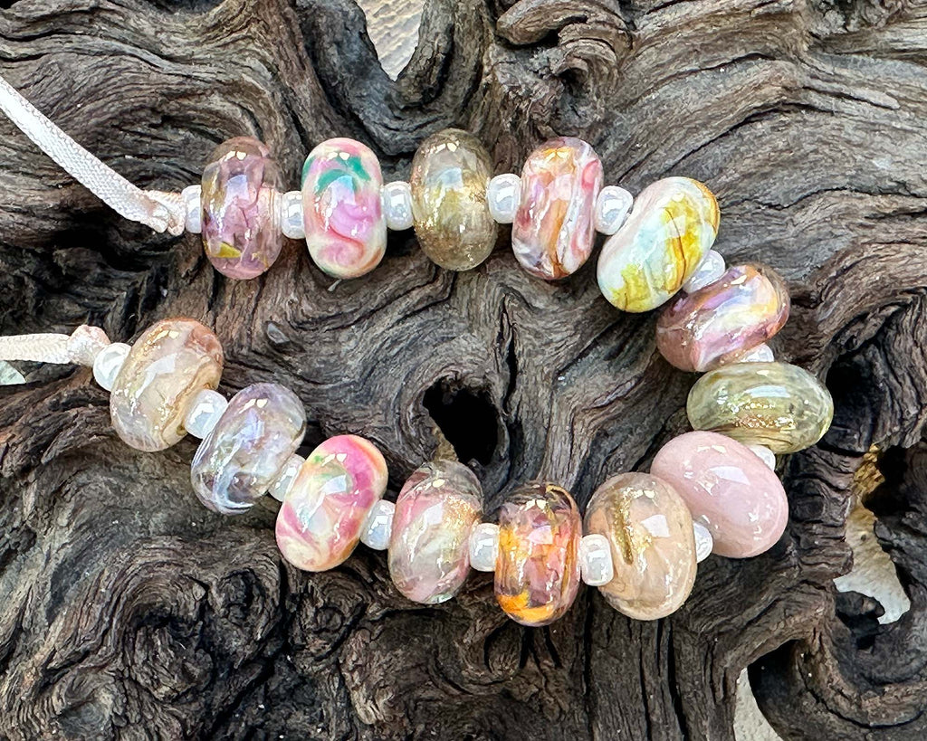 pastel lampwork beads