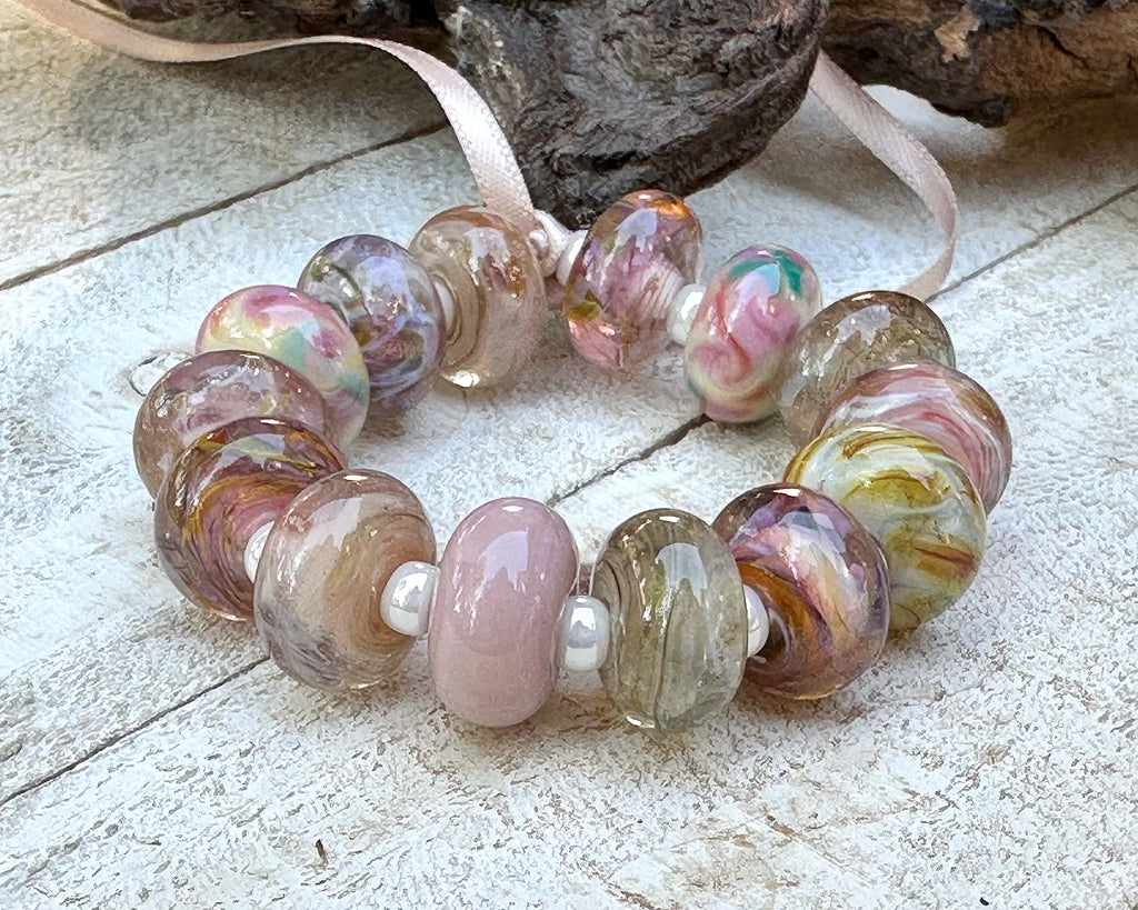 pastel lampwork beads