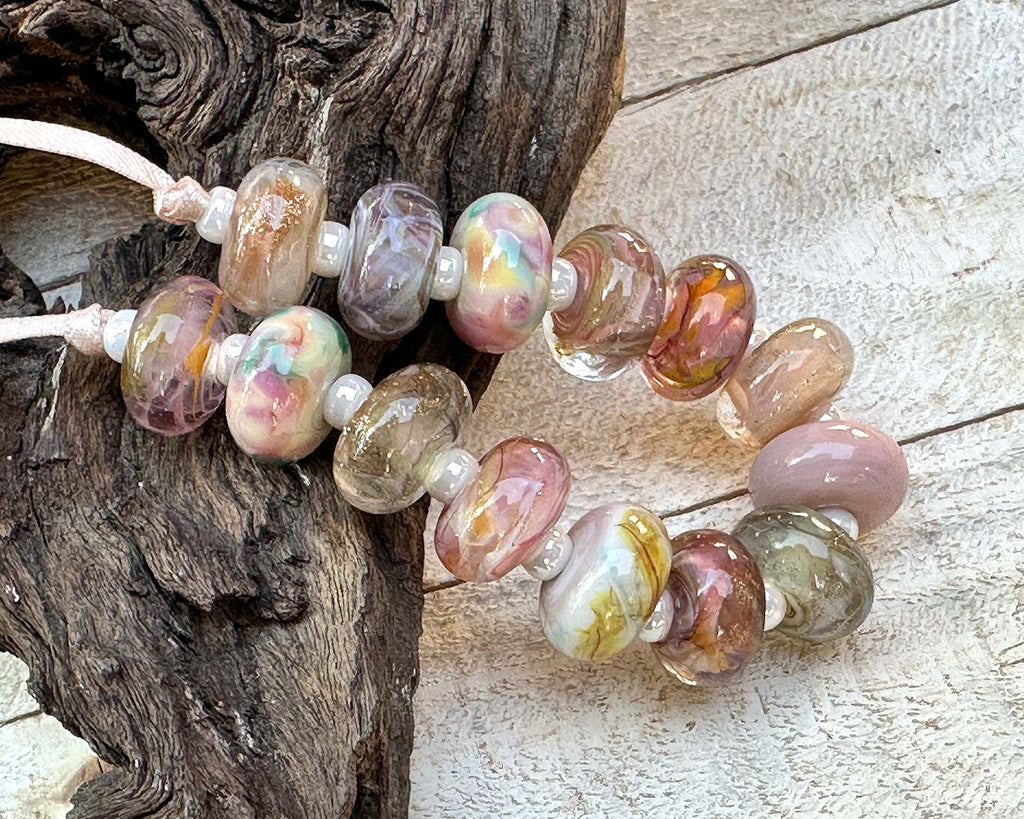 pastel lampwork beads
