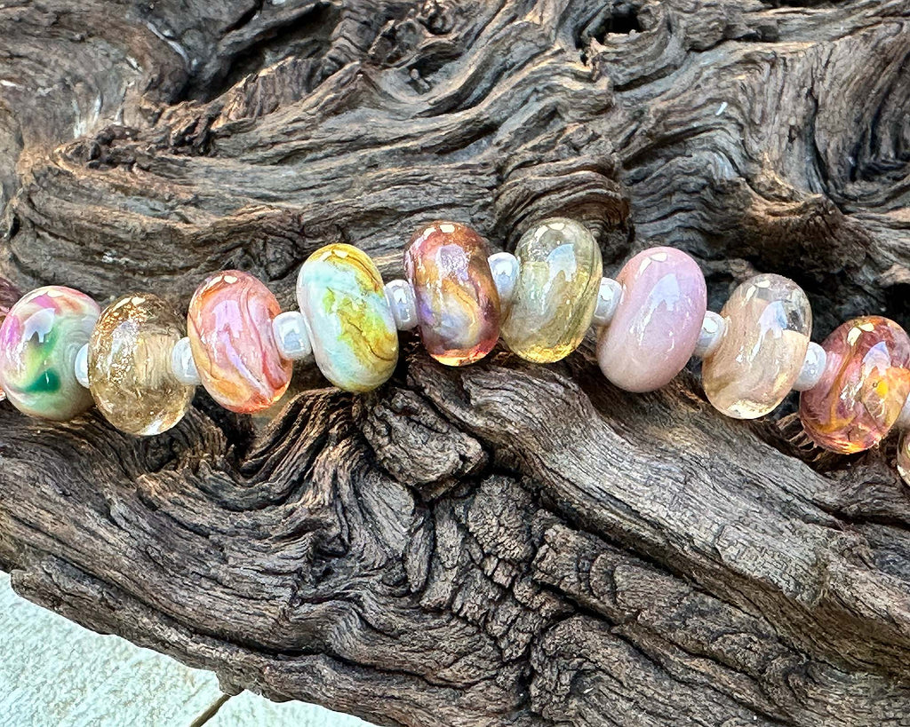 pastel lampwork beads