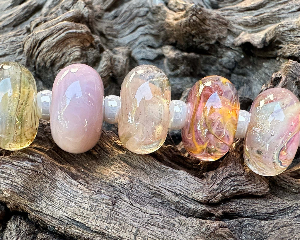 pastel lampwork beads