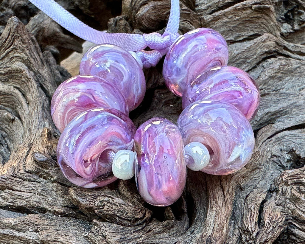 purple lampwork beads