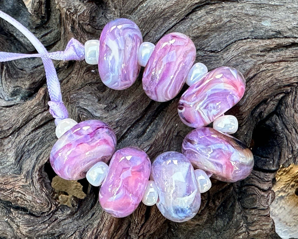 purple lampwork beads