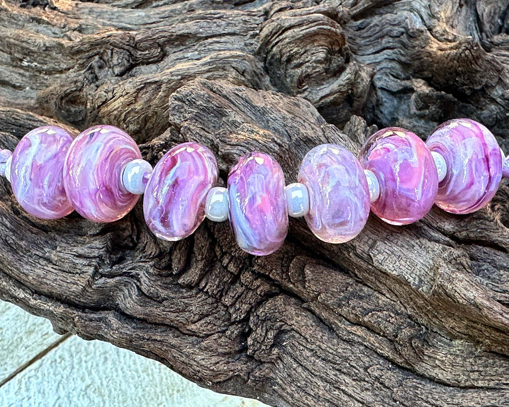 purple lampwork beads