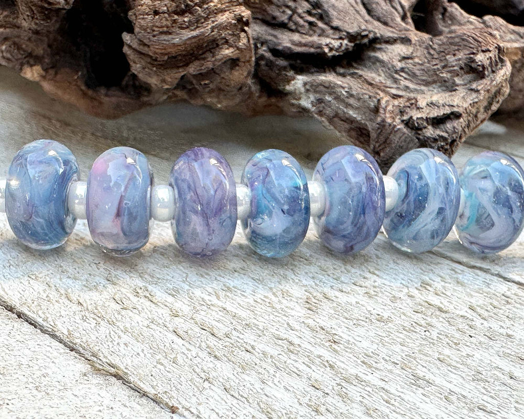 blue lampwork beads