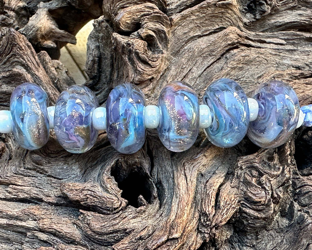 blue lampwork beads
