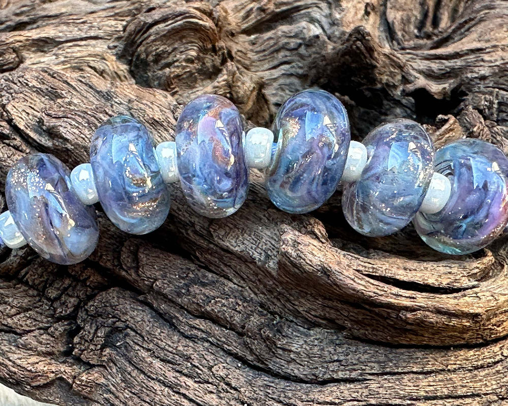 blue lampwork beads