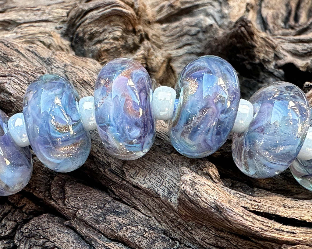 blue lampwork beads