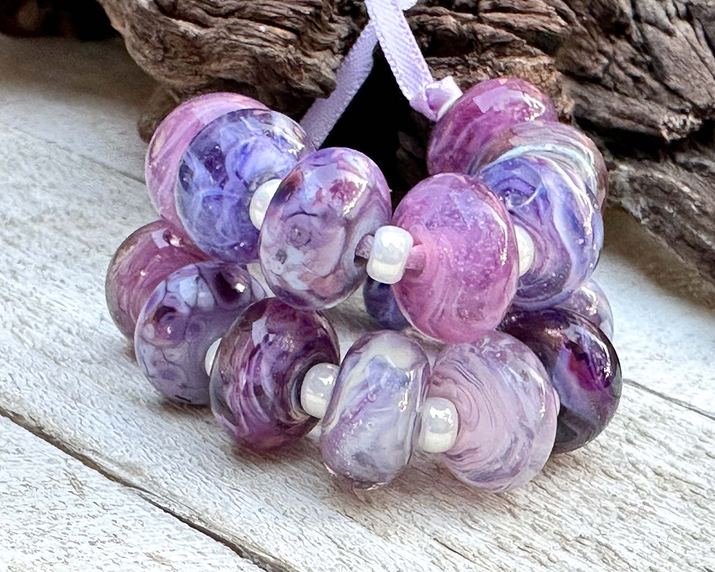 purple lampwork beads