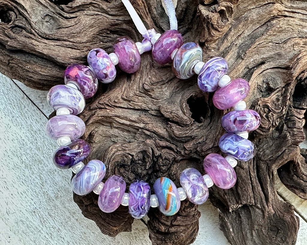 purple lampwork beads