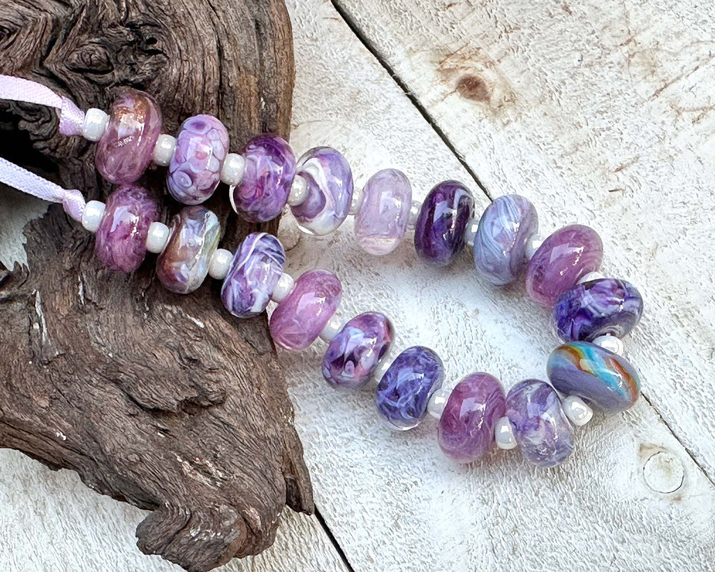 purple lampwork beads
