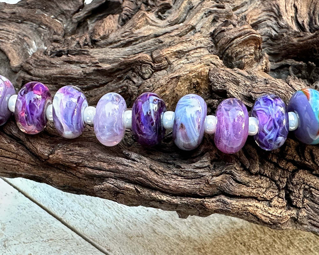purple lampwork beads
