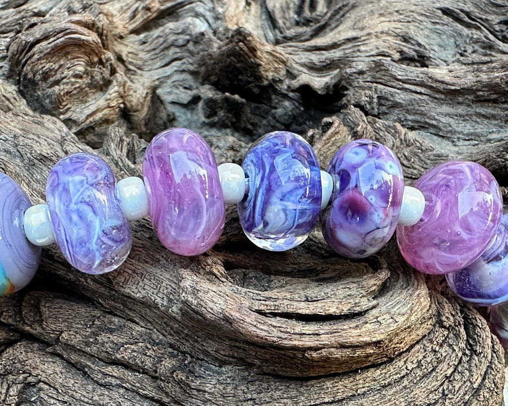 purple lampwork beads