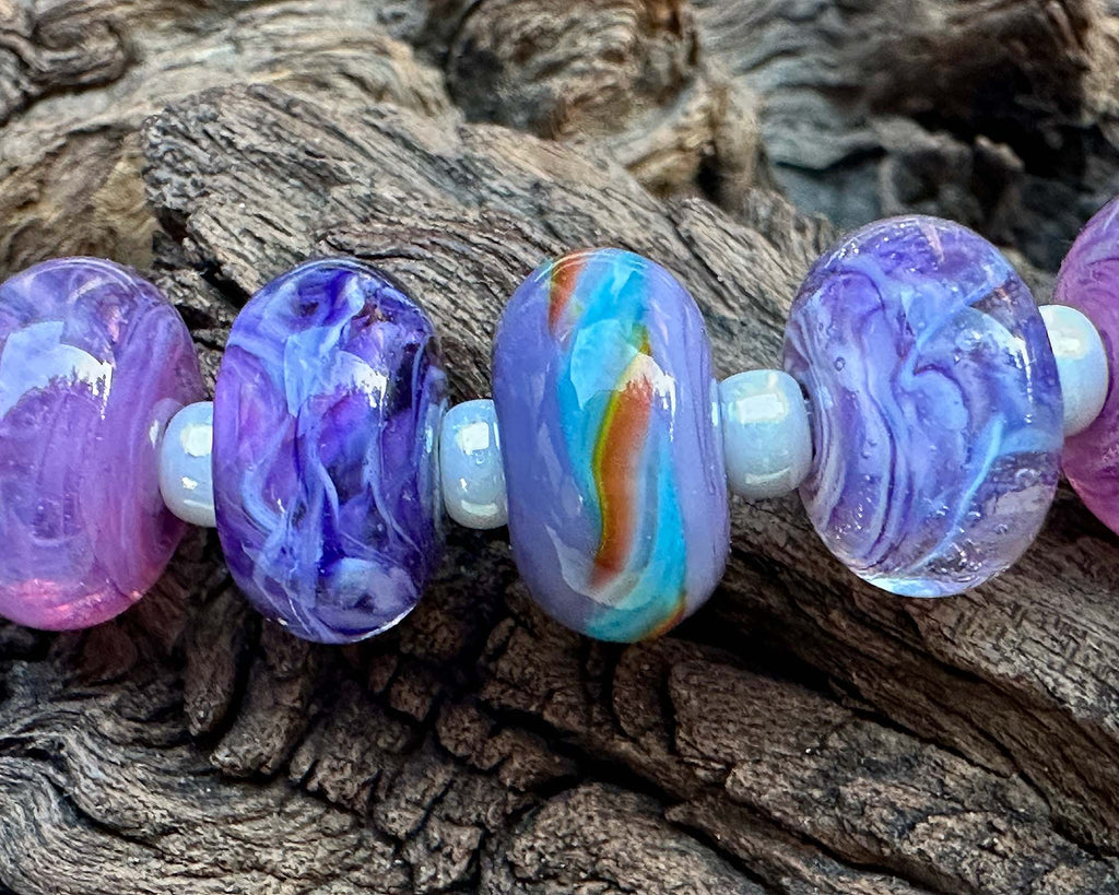 purple lampwork beads
