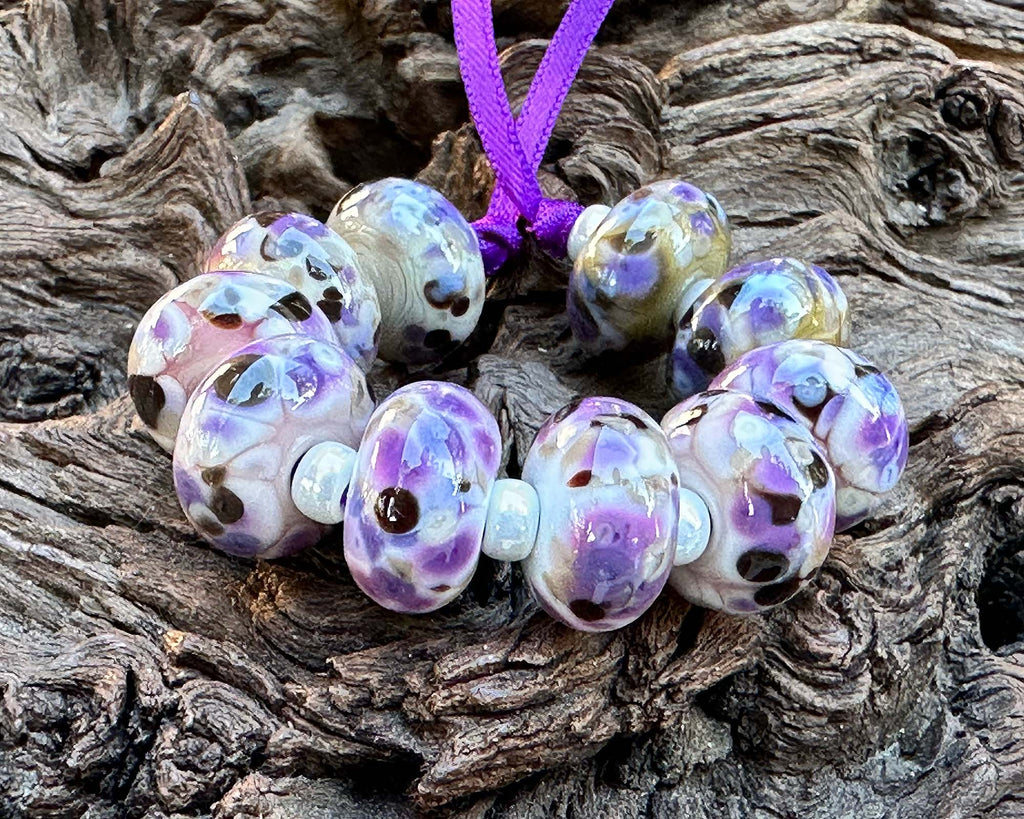 purple lampwork beads