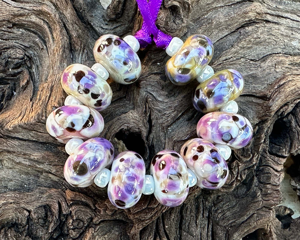 purple lampwork beads