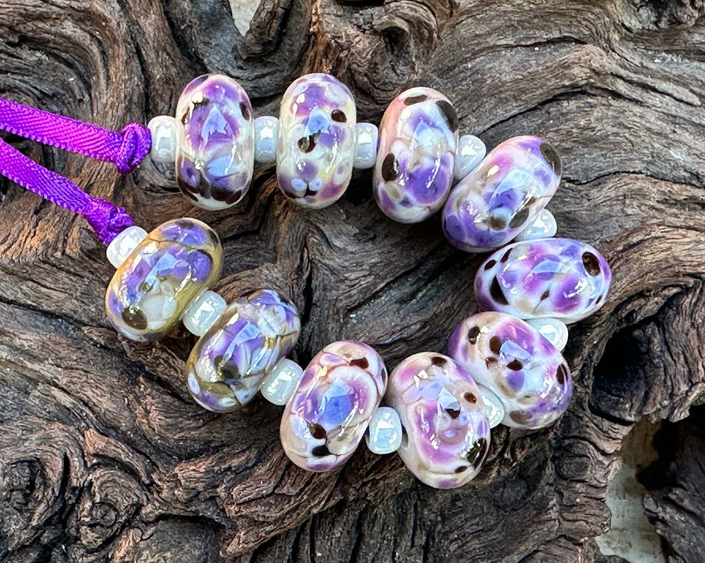 purple lampwork beads
